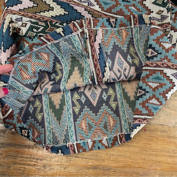 BonWorth Aztec print SW style button up jacket Small Petite tapestry vintage - Picture 8 of 9